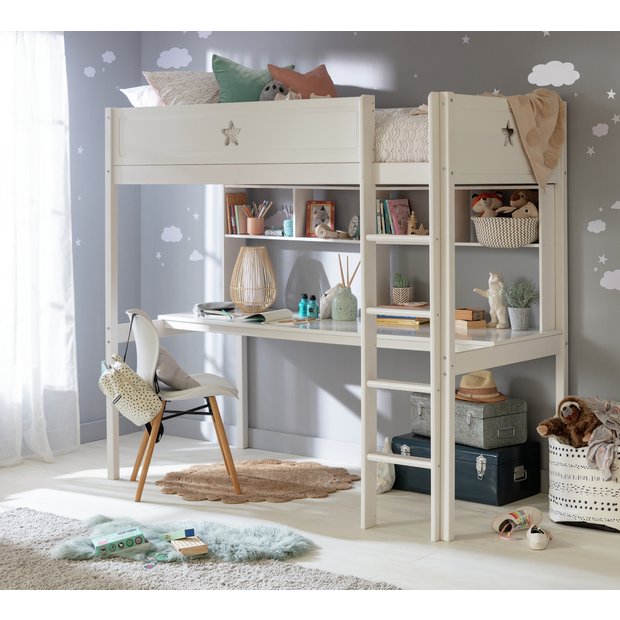 Buy Habitat Stars High Sleeper Bed Desk and Shelves White Kids beds Habitat