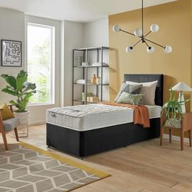 Silentnight Travis Single Divan and Headboard - Charcoal