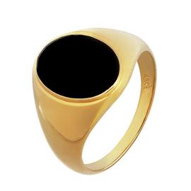 Revere Men's 9ct Gold Plated Silver Agate Oval Signet Ring