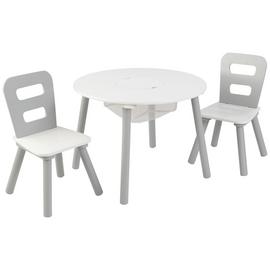KidKraft Grey & White Round Storage Table & Chair Set