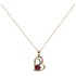 Revere 9ct Gold Ruby Diamond Accent Pendant 18 Inch Necklace