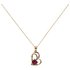 Revere 9ct Gold Ruby Diamond Accent Pendant 18 Inch Necklace