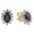 Revere 9ct Yellow Gold Sapphire & Diamond Halo Stud Earrings