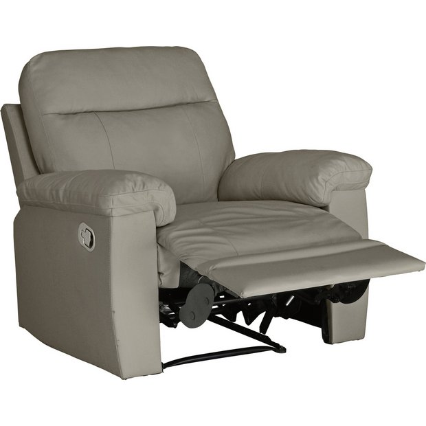 Buy Argos Home Paolo Leather Mix Manual Recliner Chair Grey