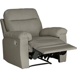 Argos Home Paolo Leather Mix Manual Recliner Chair - Grey