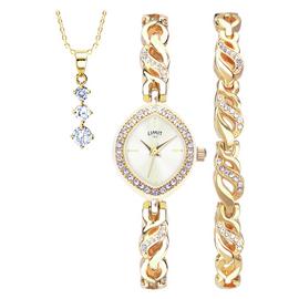 Limit Ladies' Gold Coloured Watch, Pendant and Bracelet Set