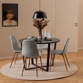 Furniture To Go Amble 4 Seater Round Dining Table - Black