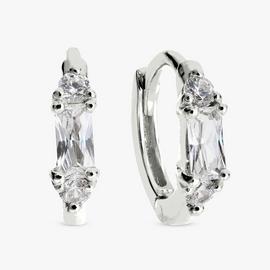 Revere Sterling Silver Baguette Huggies Earrings