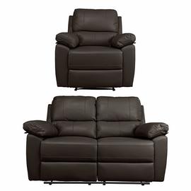 Argos Home Toby Chair & 2 Seater Recliner Sofa - Chocolate