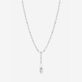 Jon Richard Rhodium Plated Pear Drop Y Necklace