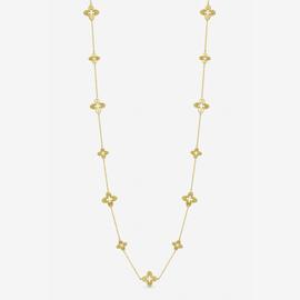 Jon Richard Gold Plated Crystal Clover Long Necklace