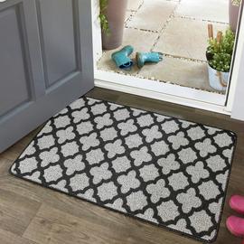 My Mat Charcoal Moroccan Tile Grey Doormat - 50x75cm