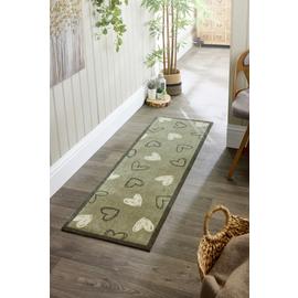 My Mat Welcome Heart Sage Short Pile Runner - 50x150cm
