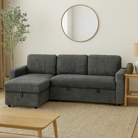 Aspire Nexis Left Hand Storage Chaise Sofa Bed- Charcoal