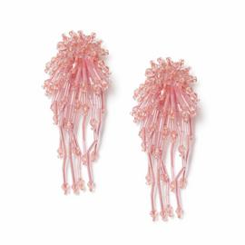 Freedom Pink Beaded Cluster Drop Earrings