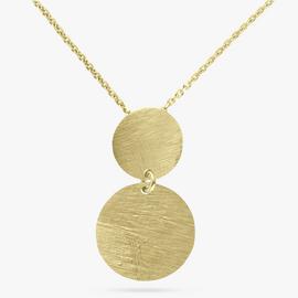 Revere Yellow Gold Plated Brushed Disc Necklace