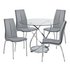 Argos Home Atom Glass Dining Table & 4 Milo Chairs