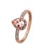 Revere 9ct Rose Gold Morganite & 0.10ct tw Diamond Pear Ring