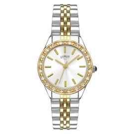 Limit Ladies' Two Tone Stone Set Bracelet Watch