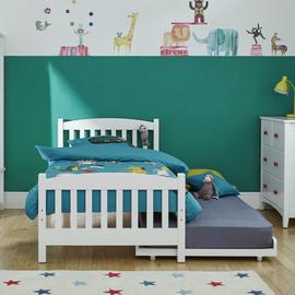 Children's Furniture Company Snowy Bed, Rubberwood, White, 201 x 98 x 90 cm Best Price and Cheapest