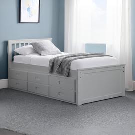 Julian Bowen Maisie Trundle Day Bed & 2 Mattresses - Grey