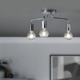 Argos Home Rayner 3 Light Flush Ceiling Light - Chrome