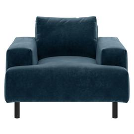 Habitat Julien Velvet Armchair - Navy