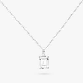 Revere Sterling Silver Two Cubic Zirconia Pendant Necklace