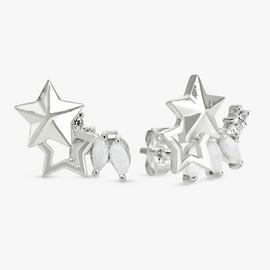 Revere Sterling Silver Double Star Opal Stud Earrings
