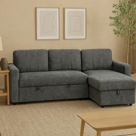 Aspire Nexis Right Hand Chaise Storage Sofa Bed - Charcoal