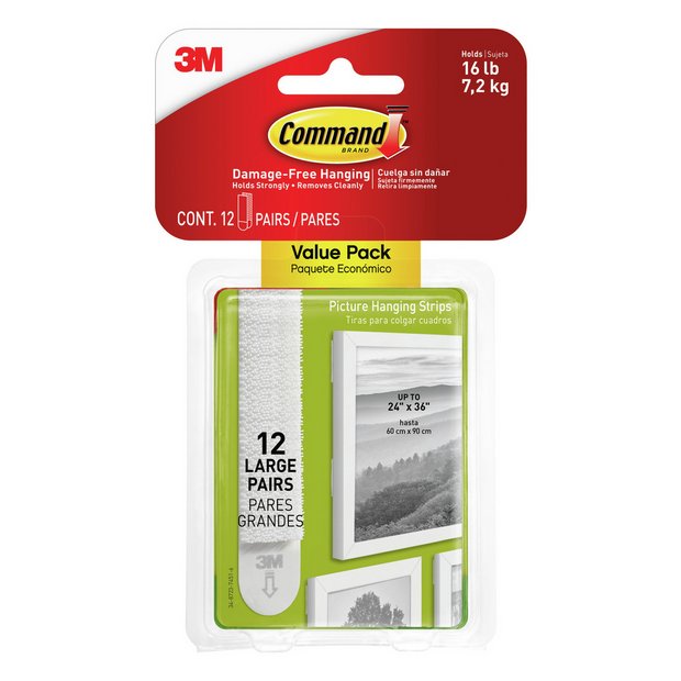 Command 20 Lb XL Heavyweight Picture Hanging Strips, 8 Pairs Bundled with  13 Medium Designer Wall Hooks - Use to Hang Dorm Decorations 