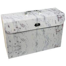 Cathedral A4 Expanding File Box - White & Grey