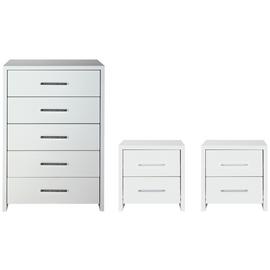 Argos Home Broadway Gloss 2 Bedsides & 5 Drawer Chest Set