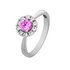 Revere Sterling Silver Pink & Clear Cubic Zirconia Halo Ring