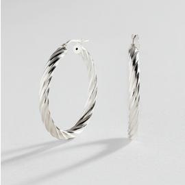Revere Italian Sterling Silver Twist Hoop Earrings