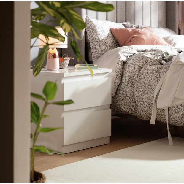 White high gloss bedside deals table argos