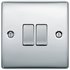 BG 2 Gang 2 Way Raised Switch - Polished Chrome