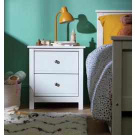 Habitat Brooklyn 2 Drawer Bedside Table - White