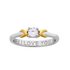 Moon & Back Silver and 9ct Gold Plated CZ Solitaire Ring