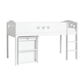 Argos Home Mia Mid Sleeper, Desk and Kids Mattress - White
