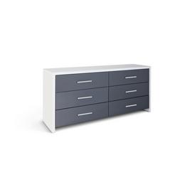 Argos Home Broadway 3+3 Drawer Chest - Grey Gloss & White