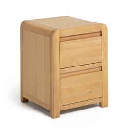 Argos Home Novara 2 Drawer Bedside Table - Oak & Oak Veneer