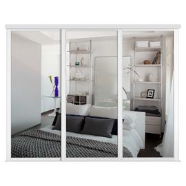 Spacepro Shaker White Frame Mirror Sliding Door Kit