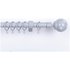 Argos Home Extendable Stars Metal Curtain Pole - Grey