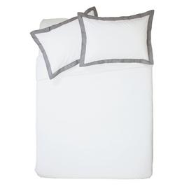 Argos Home White and Grey Oxford Bedding Set - Superking