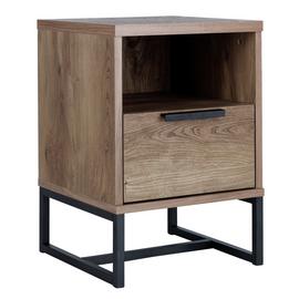 Habitat Nomad 1 Drawer Bedside Table - Oak Effect