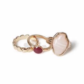 Freedom Gold Pink Gem Stone Fashion Rings