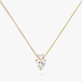 Revere 9ct Gold Plated Silver Double Heart Pendant Necklace