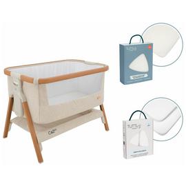 Tutti Bambini Cozee Bundle Walnut Bedside Crib-White