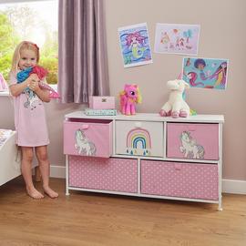 Liberty House Toys Kids Unicorn 5 Drawer Storage Unit - Pink